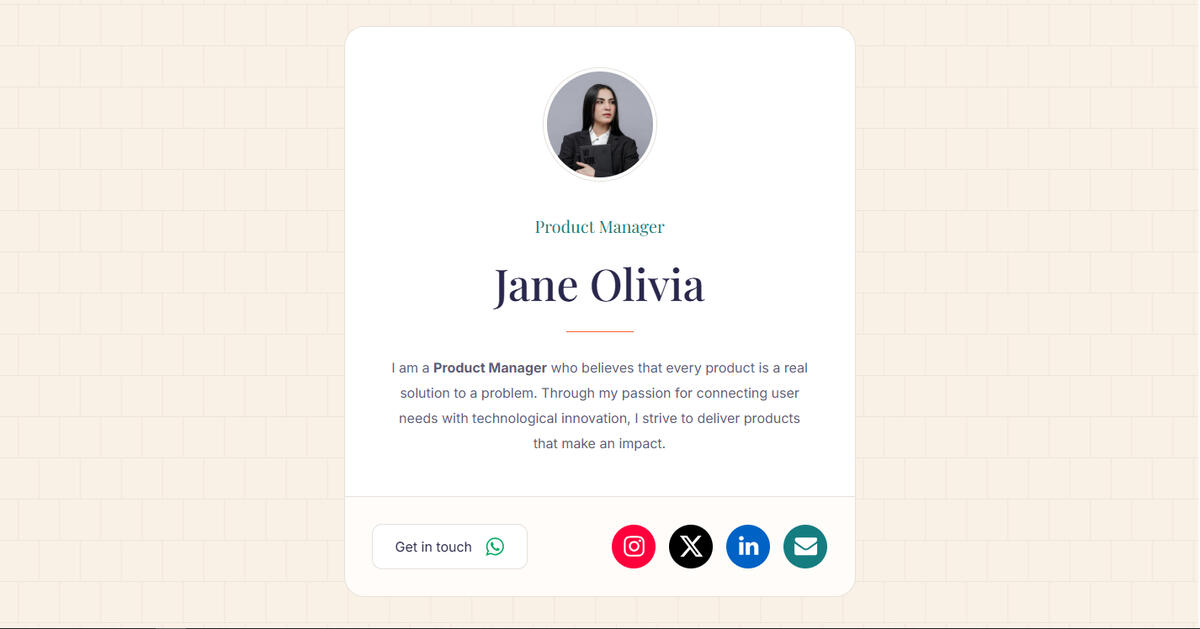 profile landing page