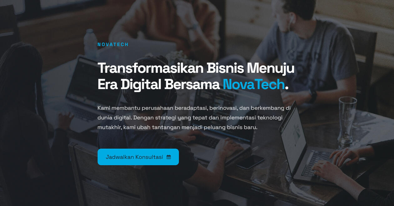 tech company landing page